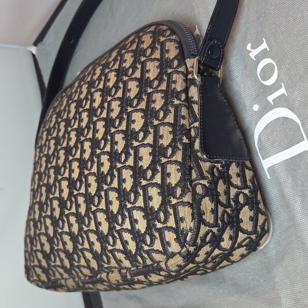 Dior Adjustable 2 Way shoulder strap 1970s Oblique canvas bag Collectable - Picture 15 of 17